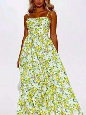 Life Gives You Lemons Maxi Dress - Yellow/combo size M